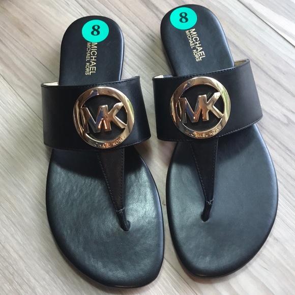 Michael Kors Shoes - Michael Kors Sandals Gold Logo